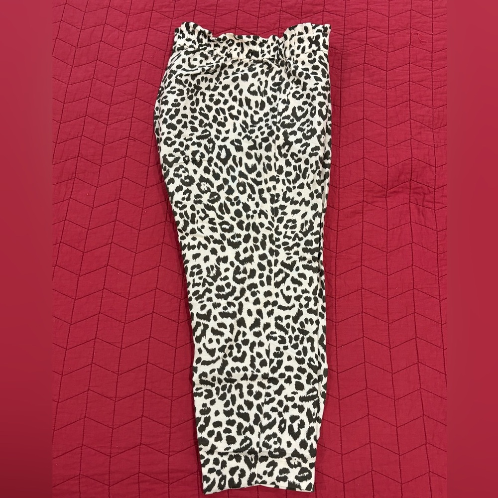 J. Crew brown and cream leopard printed pants. Size 12.